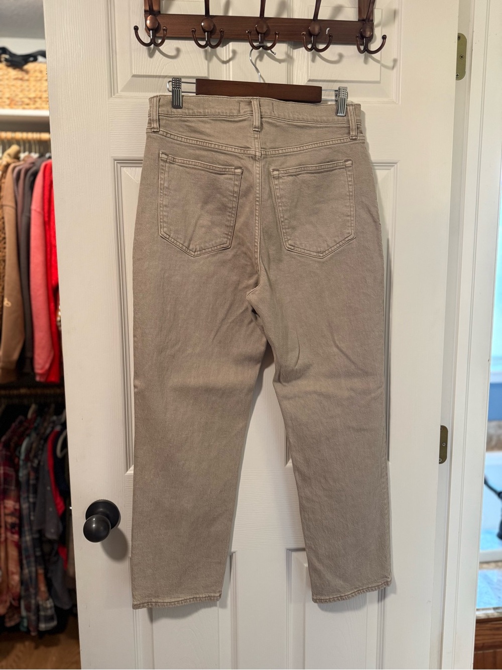 Abercrombie & Fitch Curve Love Ultra High Rise Ankle Straight Jeans Taupe 30/10 - Picture 3 of 3